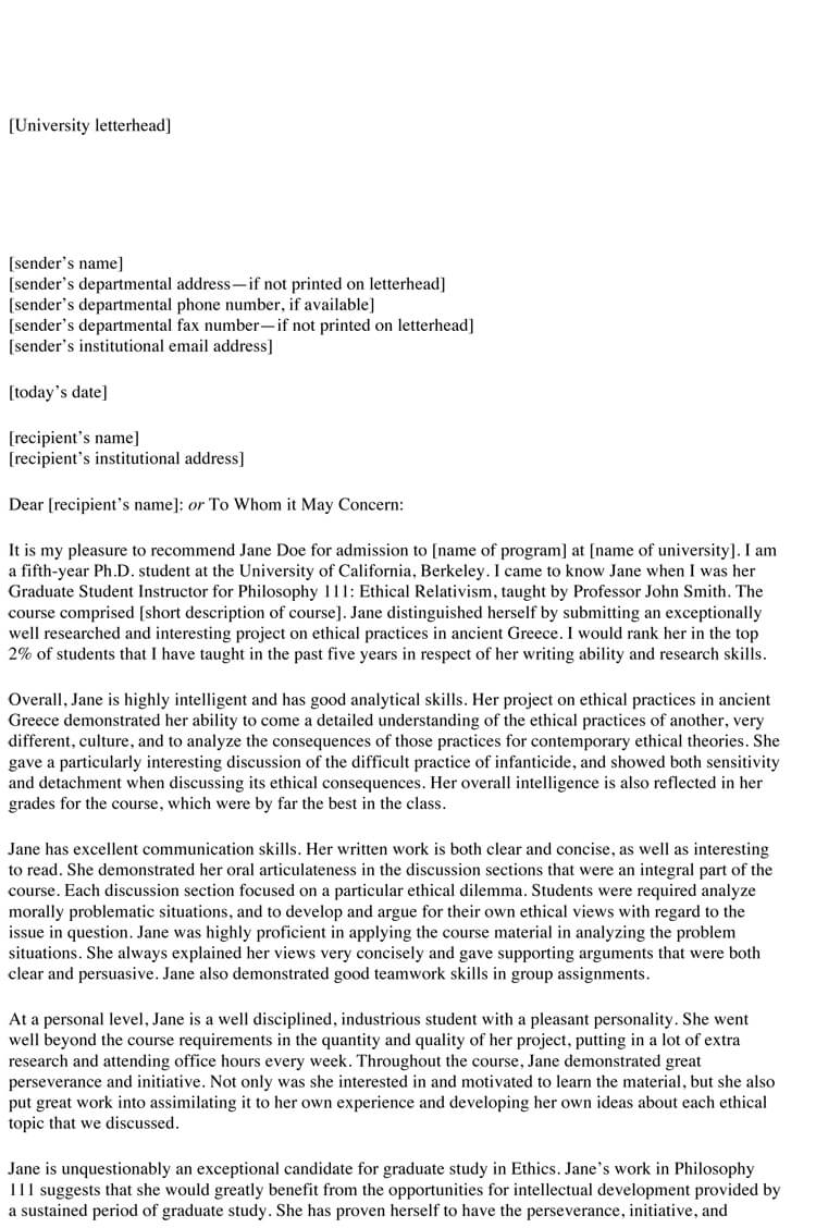 Best Recommendation Letter For Phd Student Invitation Template Ideas