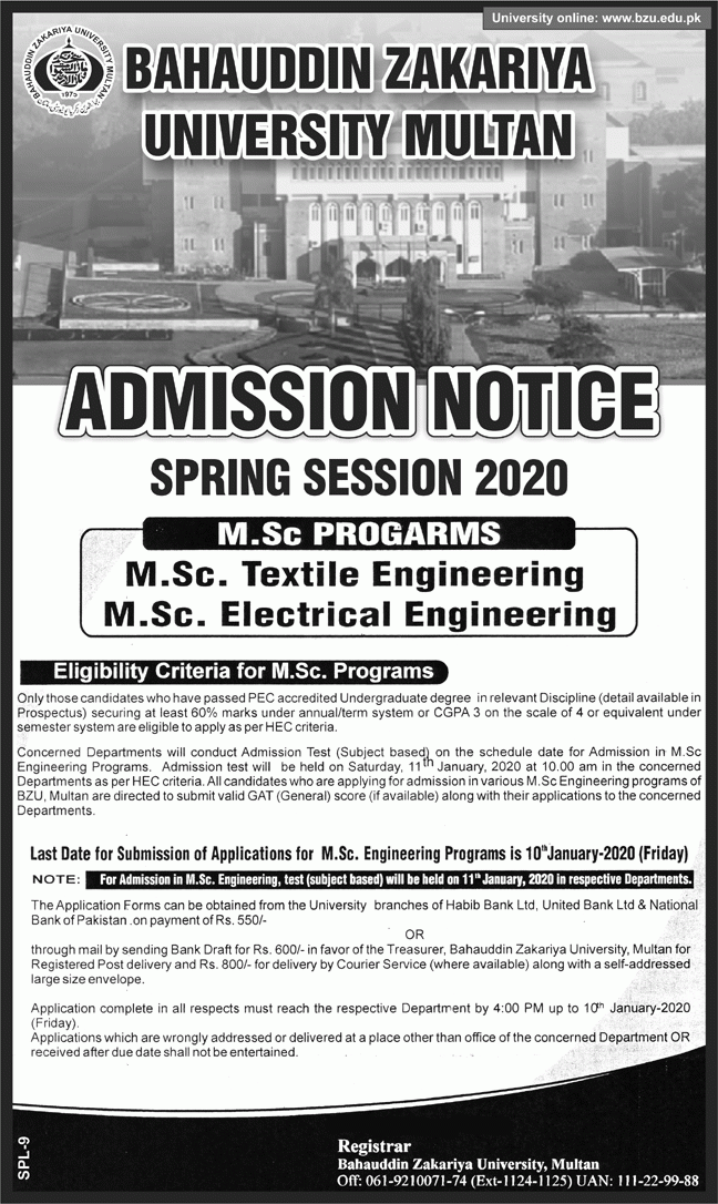 Bzu Online Admission Form 2022 Admission Form Bzu Online Admission Form 2022 Admission Form