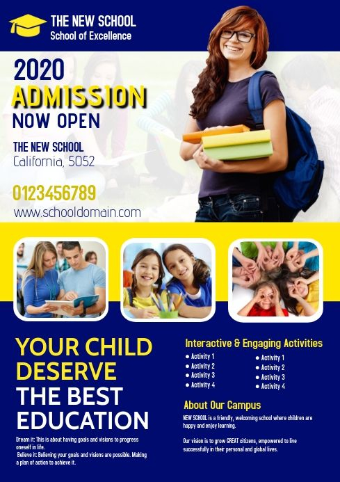 Educational Admissions Poster Education Poster Design Pamphlet Design