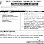 Latest Jobs In Abdul Wali Khan University Mardan Vulearning Jobs